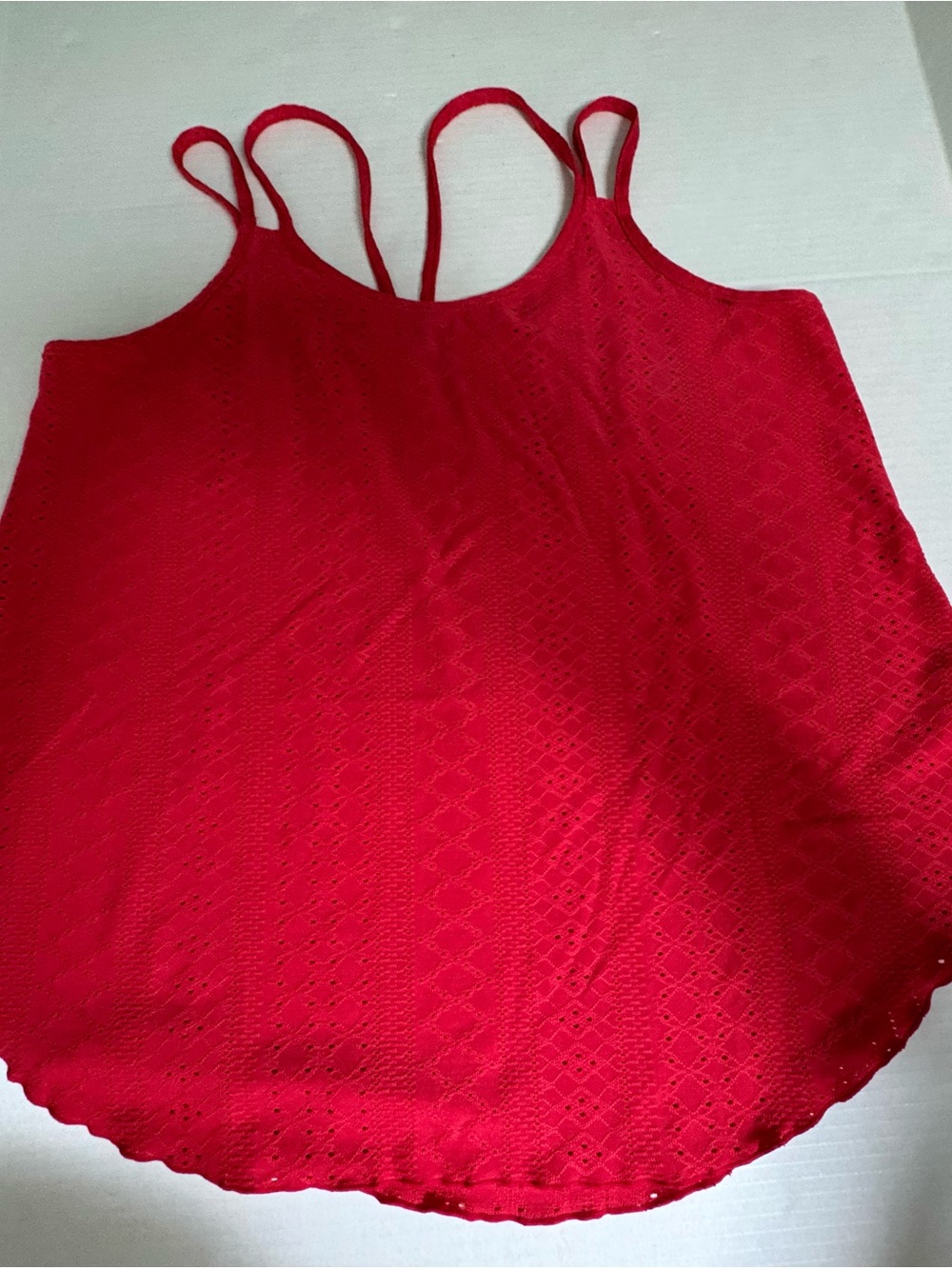 Women's Red Lace-Pattern -Strap Camisole